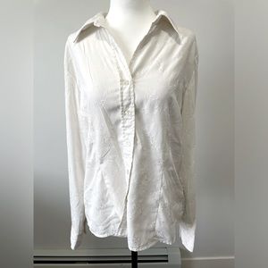 Denver Hayes White Patterned Button Down - Size Large